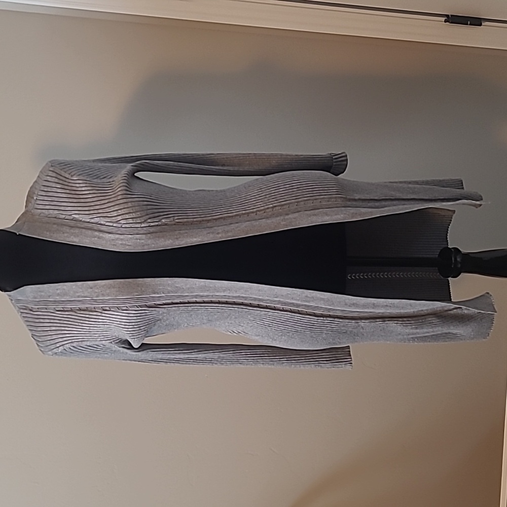 Long grey lightweight gray cardigan, size 12-14. Time and True